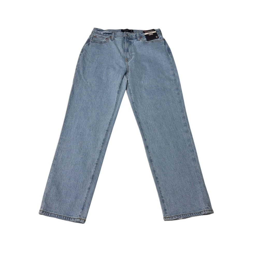 NWT Abercrombie Fitch Athletic Loose Jeans‎ Light Wash Denim 30W 30L
